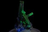 Fluorescent Hyalite Opal on Aquamarine Crystals - Namibia #337065-1